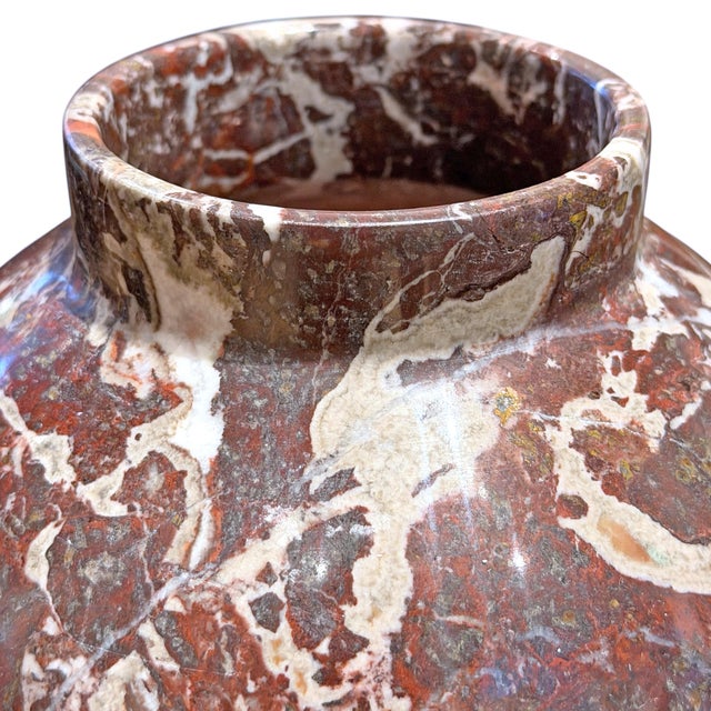 Pair of Red Marble Vases For Sale - Image 11 of 16