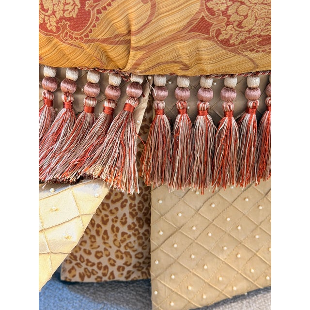 Gorgeous Silk Upholstered Ottoman on Casters For Sale In Philadelphia - Image 6 of 6