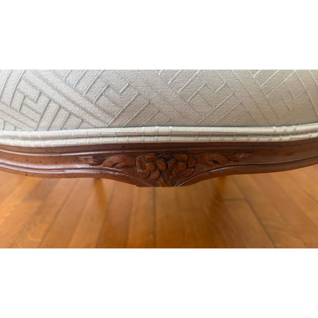 1990s Louis XV Style Carved Walnut Bergère Armchair With Cane Back, Boston Design Center For Sale - Image 14 of 17