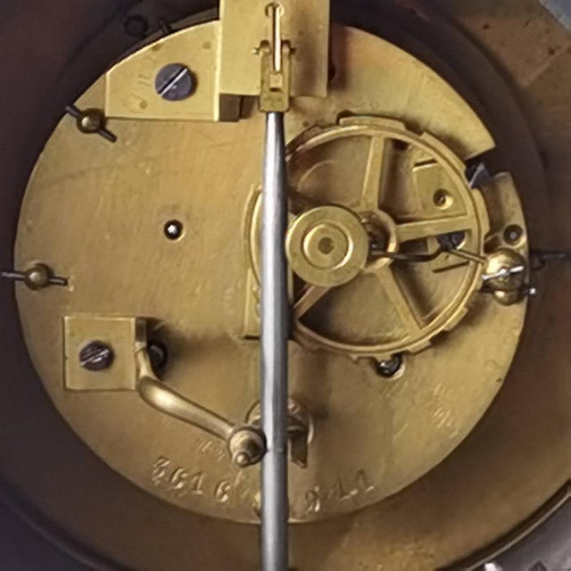 Metal Antique Clock with Mercury Pendulum, 1890 For Sale - Image 7 of 18