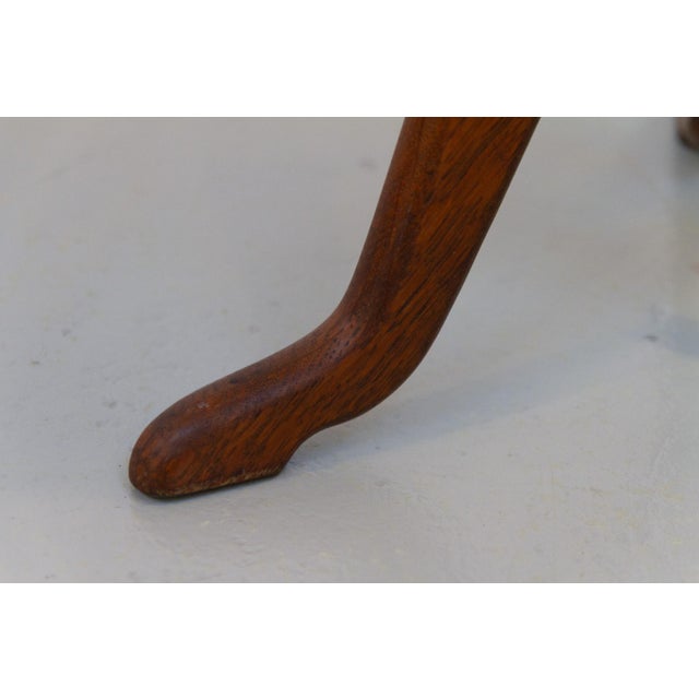 Danish Round Tripod Side Table in Stained Oak by Anton Kildeberg, 1960s For Sale - Image 16 of 18