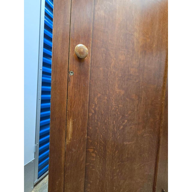 1910s Simple Oak Wardrobe Cabinet--Marked Down! For Sale - Image 9 of 11