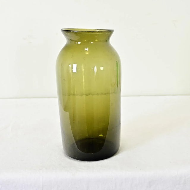 Rustic European French 18th Century Green Glass Pickling Jar For Sale - Image 3 of 8