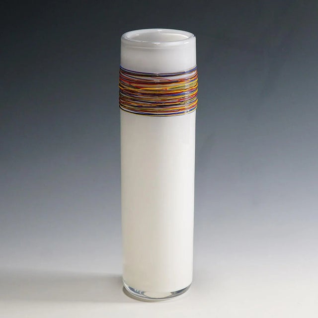 Glass Vintage Art Glass Vase by Technical School for Glass Zwiesel , Germany For Sale - Image 7 of 7