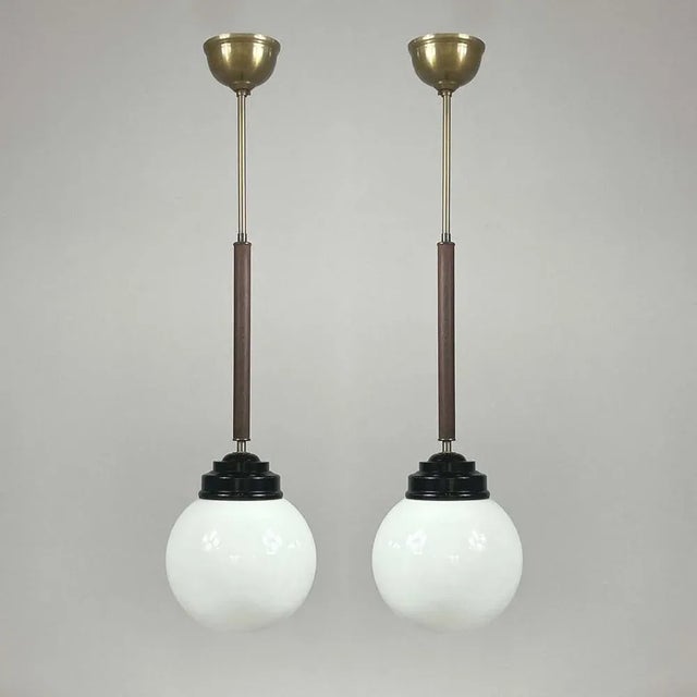 These industrial pendants were designed and manufactured in sweden in the 1940s by sieverts kabelverk in stockholm. The...