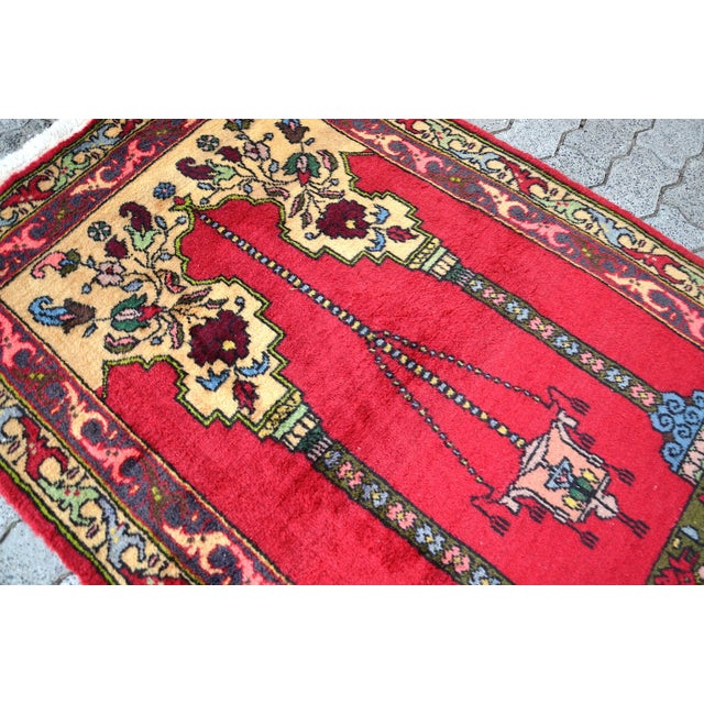 Red 1960s Traditional Handknotted Turkish Rug For Sale - Image 8 of 11