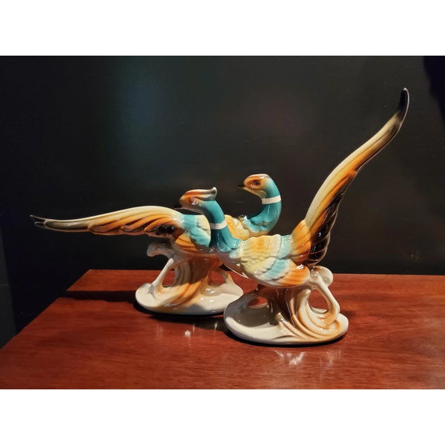 Bronze Mid 20th Century Mid-Century Modern Pair of Ring Neck Pheasants by Copley For Sale - Image 8 of 8