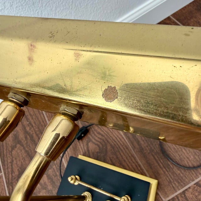 Vintage House of Troy Brass Piano Bankers Desk Lamp Working Condition Classy For Sale - Image 11 of 12