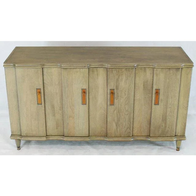 Hickory Chair Furniture Company 1960s Mid-Century Modern Horn Tone Cerused Finished Sideboard Credenza For Sale - Image 4 of 11