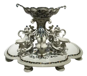 White Majolica Center Piece by Pasquale Antonibon, Italy, Mid-18th Century
