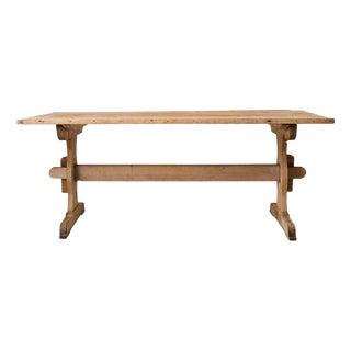Antique Swedish Handcrafted Pine Dining Table, 1830s For Sale