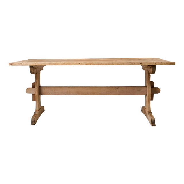 Antique Swedish Handcrafted Pine Dining Table, 1830s For Sale