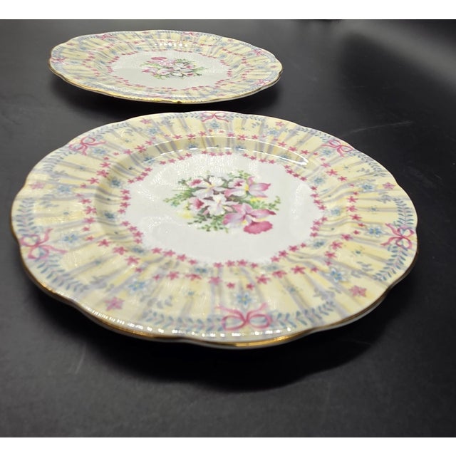 Vintage Queen Anne "Royal Bridal Gown" Duo- 1949 English Bone China- Dessert & Tea/Side Plate For Sale - Image 16 of 18