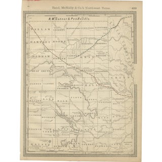 Antique Northwest Texas Map by Rand McNally, 1888 For Sale