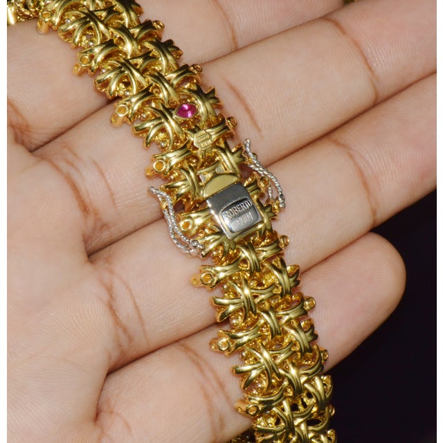 Late 20th Century Roberto Coin Barocco 1.36ct Diamond Soild 18k Yellow Gold Collar Necklace 124.9g For Sale - Image 10 of 15