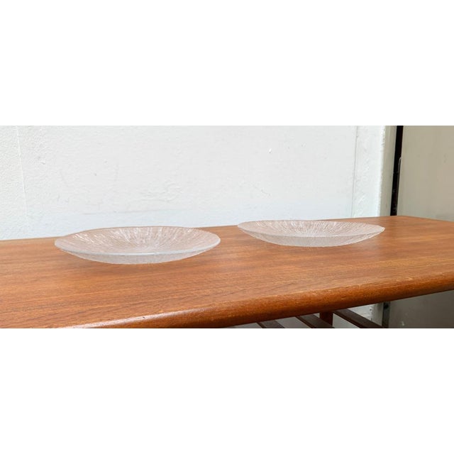 Vintage Scandianvian Tree Bark Glass Plates, Set of 2 For Sale - Image 15 of 16