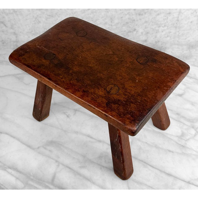 Wood Vintage Colonial Maple Footstool by Cushman For Sale - Image 7 of 9