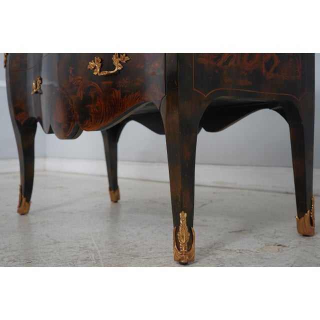 Maitland Smith Chinoiserie Bow Front Commode For Sale - Image 9 of 18