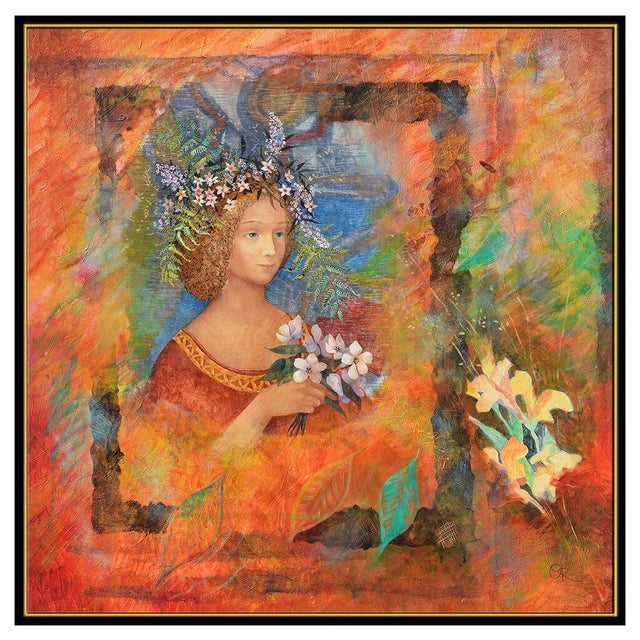Contemporary Late 20th Century Angel of the Flowers, Olga Oreshnikov For Sale - Image 3 of 5