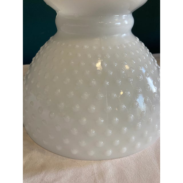 Mid-Century White Glass Hobnail Lampshade For Sale In Oklahoma City - Image 6 of 6