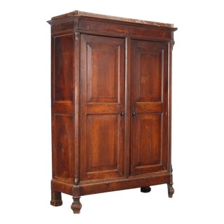 Italian Wardrobe in Walnut and Poplar For Sale