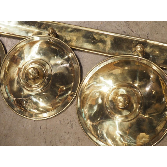 Brass Decorative Antique Brass Kitchen Wall Hanging From Languedoc, France, C. 1910 For Sale - Image 8 of 15