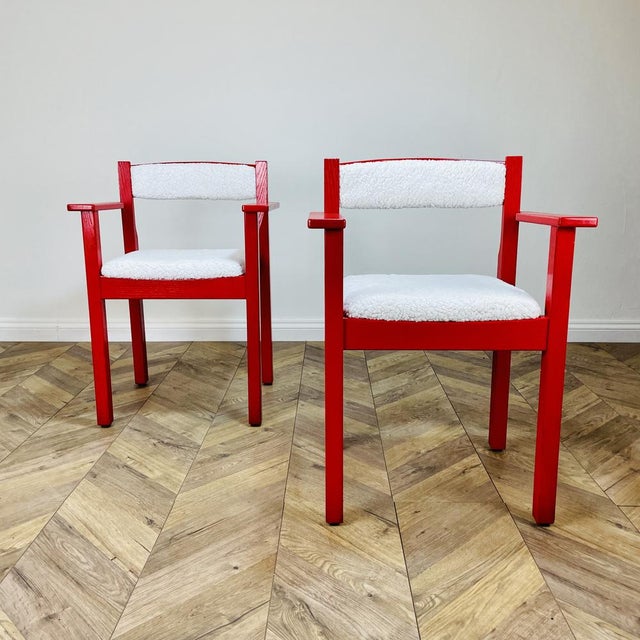Set of Mid-Century Modern Red Armchairs, 1970s For Sale - Image 10 of 14