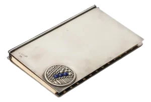 Art Deco Style Sterling Silver Address Book by Carlo Buffetti, C. 1970