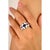 Blue Art Deco Designer Dome Ring With Multicolor Stone- Size 6 For Sale - Image 8 of 10