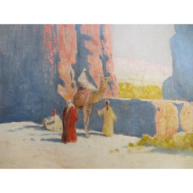 John Ralph Egyptian Scene on Panel Circa 1910 For Sale - Image 9 of 10