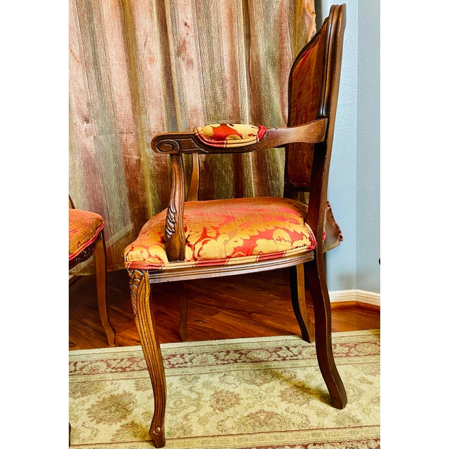 Wood Mid-20th Century French Louis XV Style Fauteuil Armchairs - A Pair For Sale - Image 7 of 12