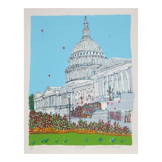 The Capitol, Signed Screenprint by Susan Pear Meisel For Sale