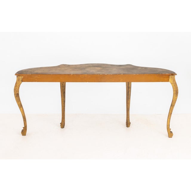 Wood Italian Louis XV Style Giltwood Console Table For Sale - Image 7 of 7