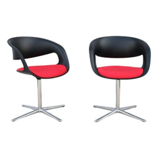 Contemporary Minimalist Pearson Lloyd for Coalesse Lox Swivel Chairs - A Pair For Sale