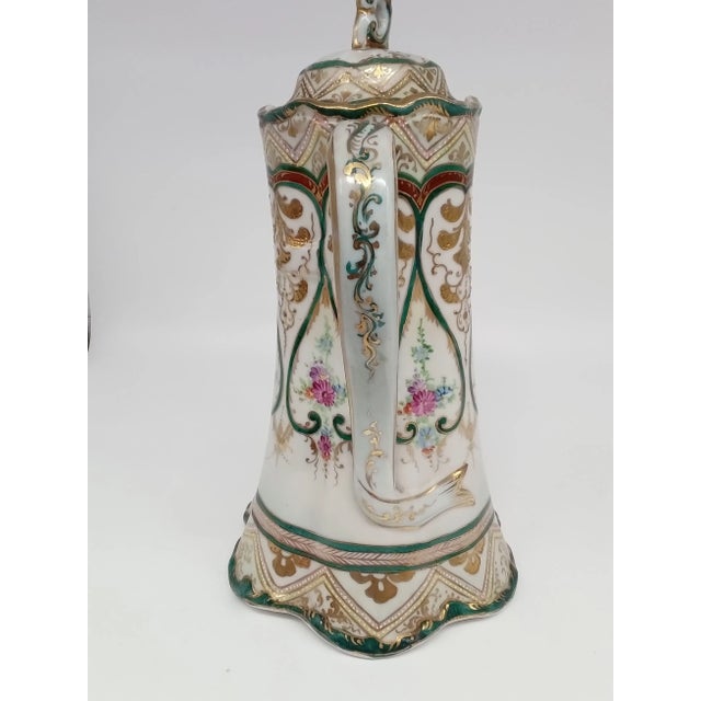 Late 19th Century Antique Hand Painted Japanese Tea/Chocolate Pot For Sale - Image 5 of 10