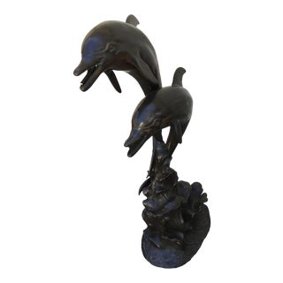 Vintage Bronze Dolphin Fountain For Sale