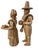 Folk Art Vintage Thanksgiving Pilgrims Set of 2 Carved Corn Husk Figures 13 & 16" Tall Folk Art For Sale - Image 3 of 6