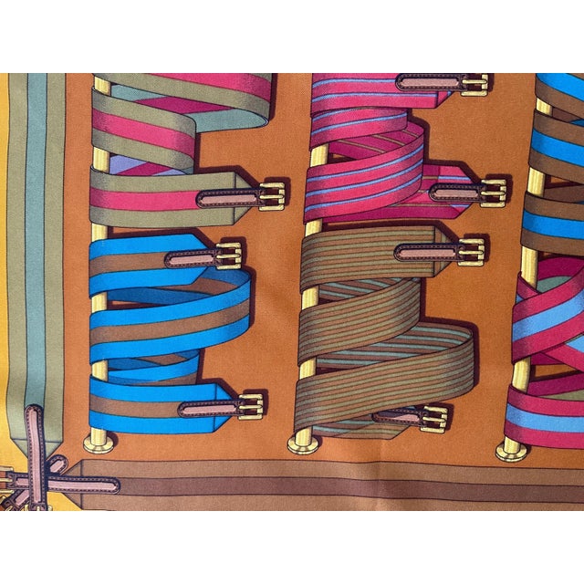 Contemporary Hermès « Les Sangles » Gavroche Scarf,1 For Sale - Image 3 of 7