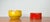 Mid-Century Modern German Space Age Red and Yellow Ceramic Ashtrays, 1960s, Set of 2, in Very Good conditions. Designed...