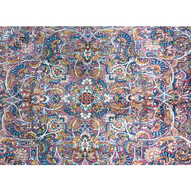 Mauve Early 20th Century Persian Kirman Rug For Sale - Image 8 of 15