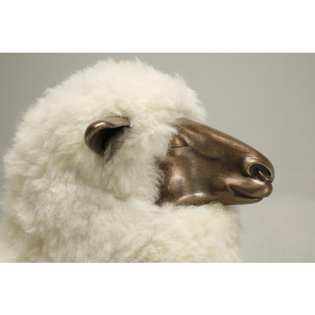 Old Plank Solid Bronze Sheep For Sale - Image 4 of 8