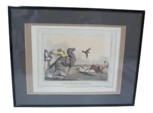 E Orme Arabs Hawking Antelopes Hand Colored Etching 1813