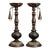 19th Century Tall Fireplace Pricket Candlesticks With Original Chain Snuffers | Pair For Sale