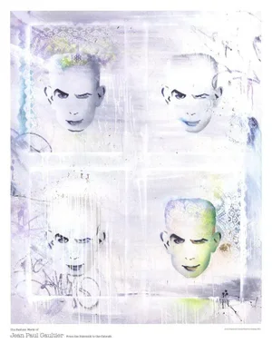 Late 20th Century Davies and Douglas 'Graffiti Tribute to Jean Paul Gaultier' Offset Lithograph Poster