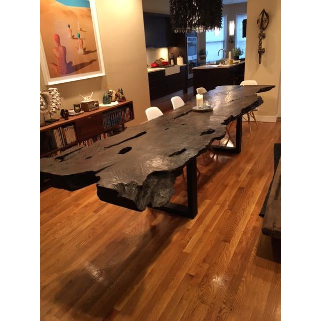 Japanese Charred Live Edge Shou Sugi Ban Wood Slab Chairish