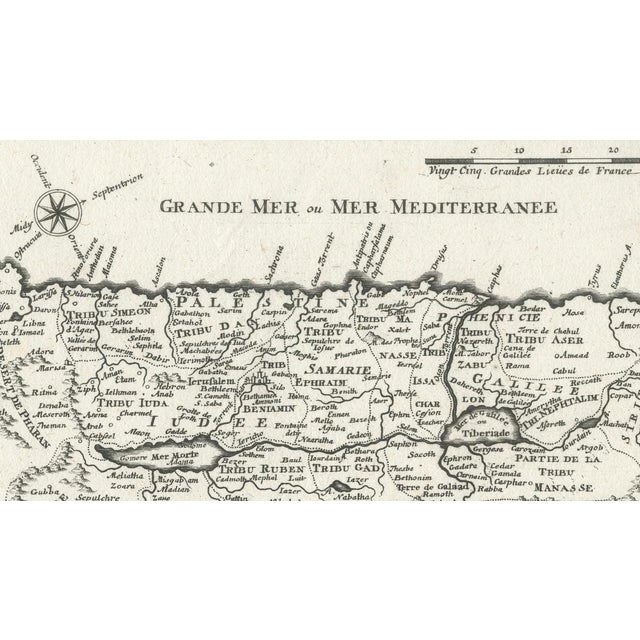 Antique Map of Palestine and Jerusalem by Elias Baeck, 1700s For Sale - Image 5 of 11