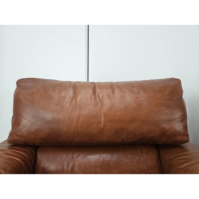 Osaka Brown Leather Armchairs by Moroso, 1980, Set of 2 For Sale - Image 6 of 18