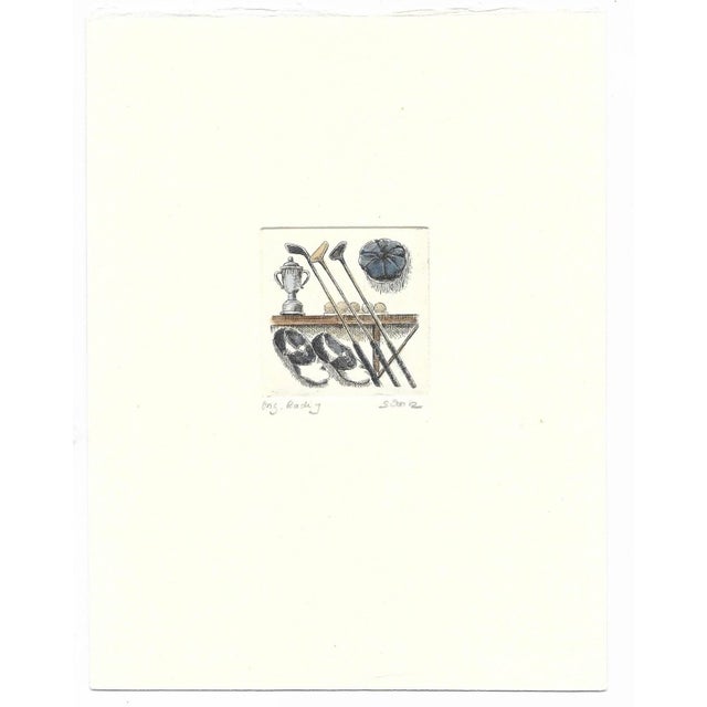 Set of Four Golf Color Etchings For Sale - Image 4 of 6