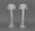 Pair of Murano Clear Art Glass Palm Tree Candlesticks. 15.25" H x 6.25" Diameter. Provenance: From a Fort Lauderdale,...