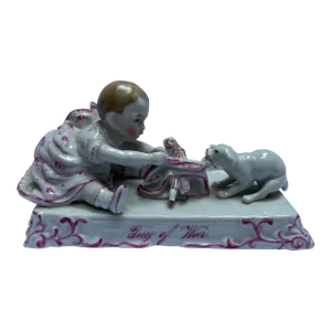 Antique Porcelain Tug of War Figurine